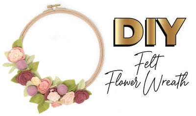 Felt Flower Embroidery Hoop Wreath - Made Easy