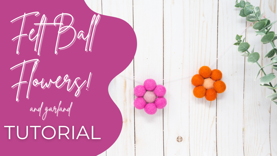 Felt Ball Flowers Over The River Felt