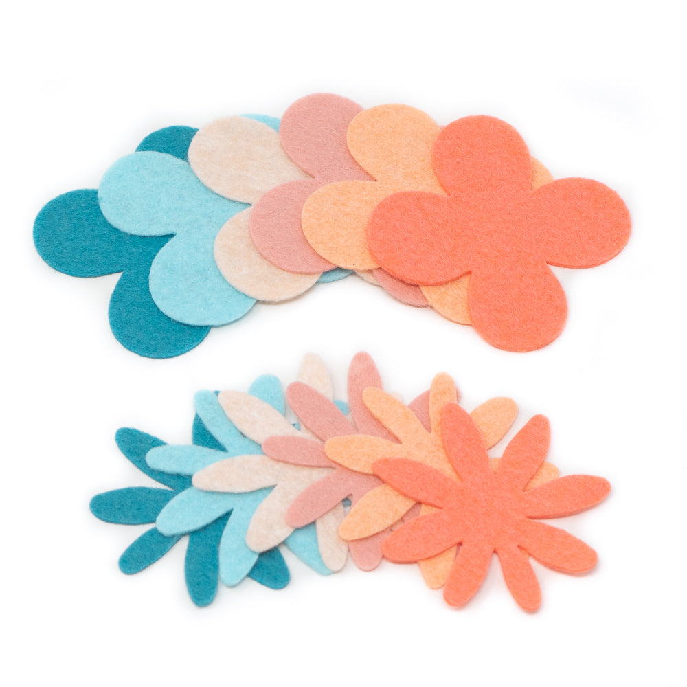 Felt-Fetti Ovals, Felt Oval die Cut Shapes for Flower Making in Four Colors  (Flowers, Large)